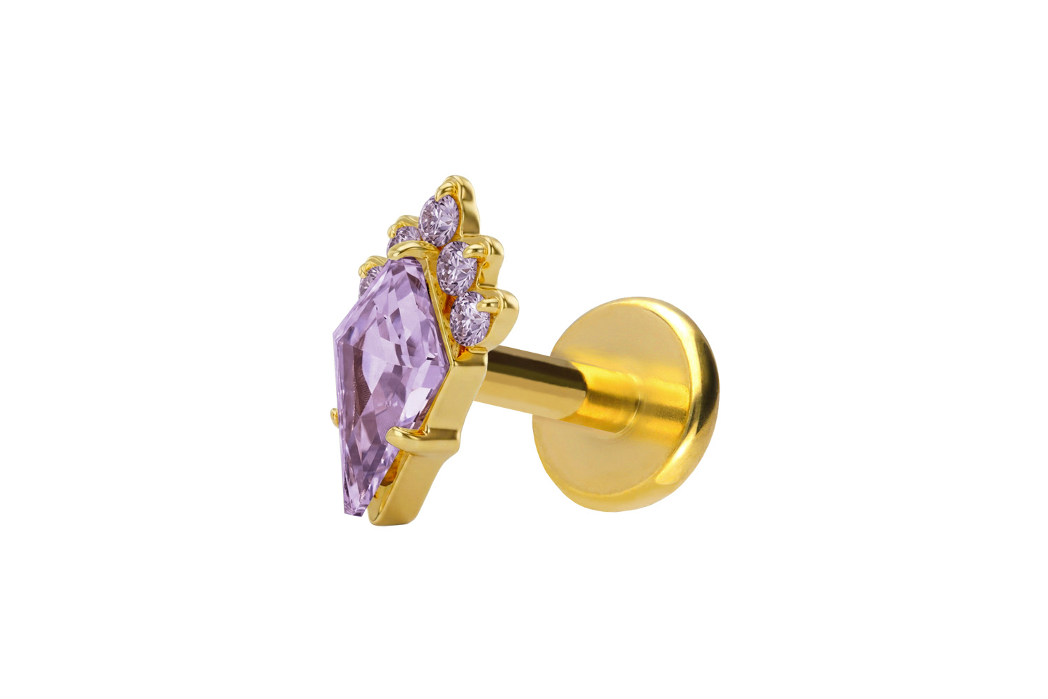Titanium labret with push fit CRYSTAL SHIELD