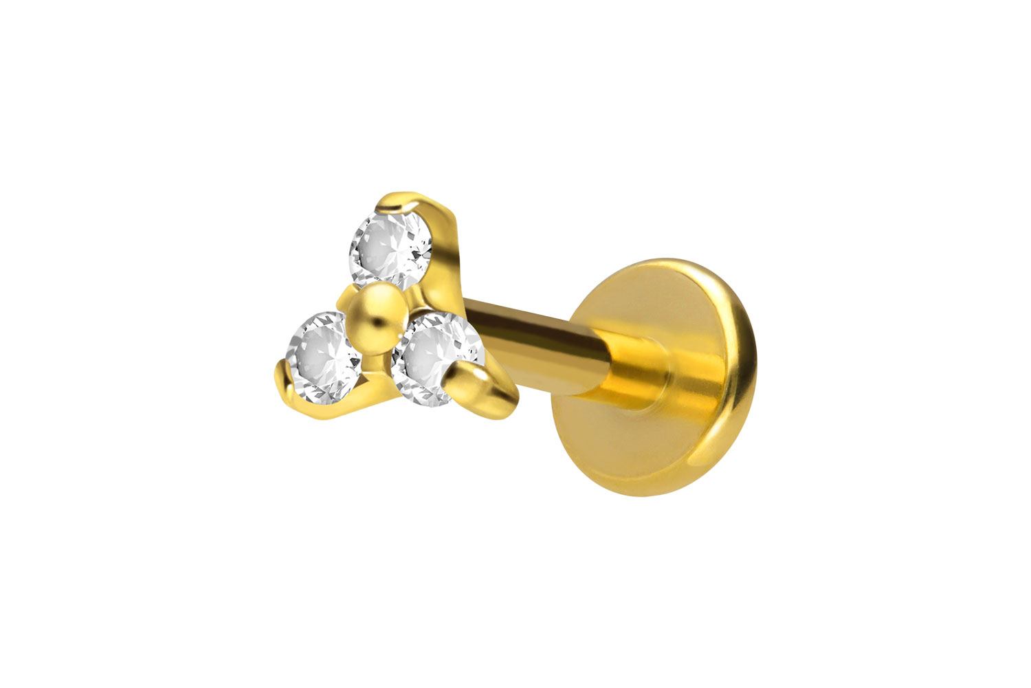 Titan Labret mit Innengewinde KRISTALLBLUME