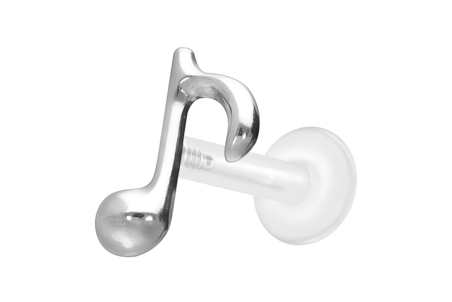 PTFE labret with internal thread + titanium attachment EIGHTH NOTE