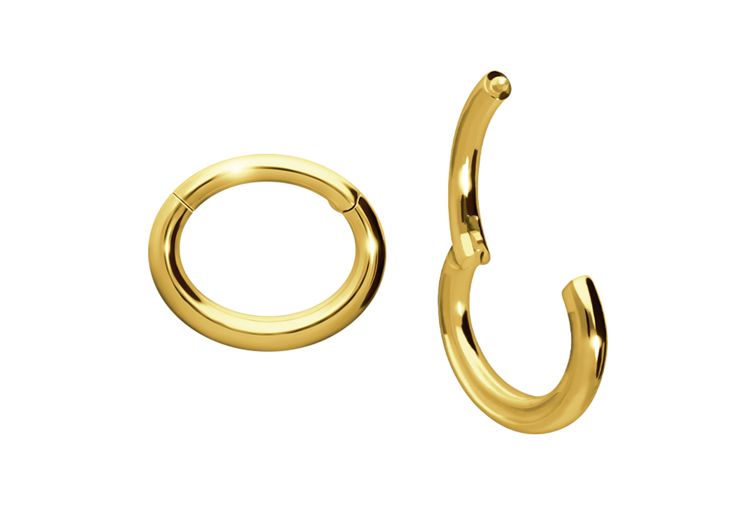 18 Karat Gold Segmentring Clicker OVAL