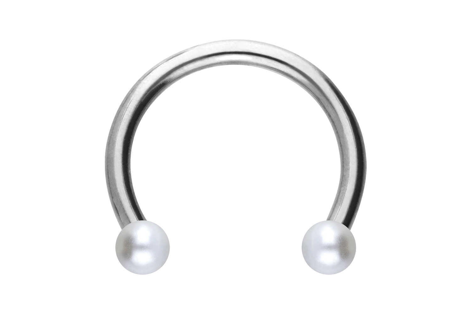 Titanium circular barbell SYNTHETIC PEARLS