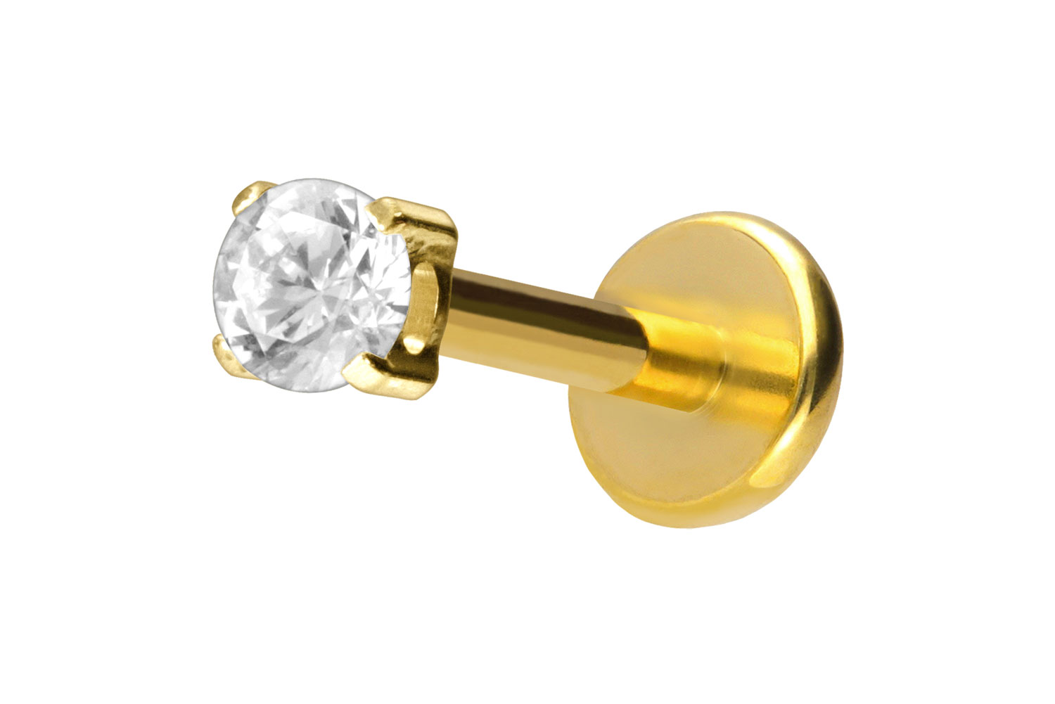 Titan Labret mit Push Fit EINGEFASSTER KRISTALL