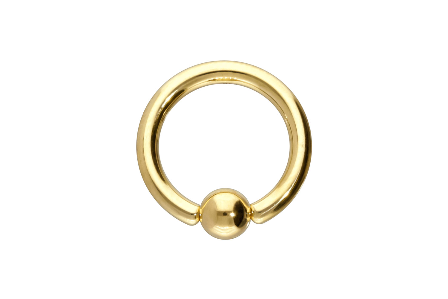 14/18 carat gold ball closure ring