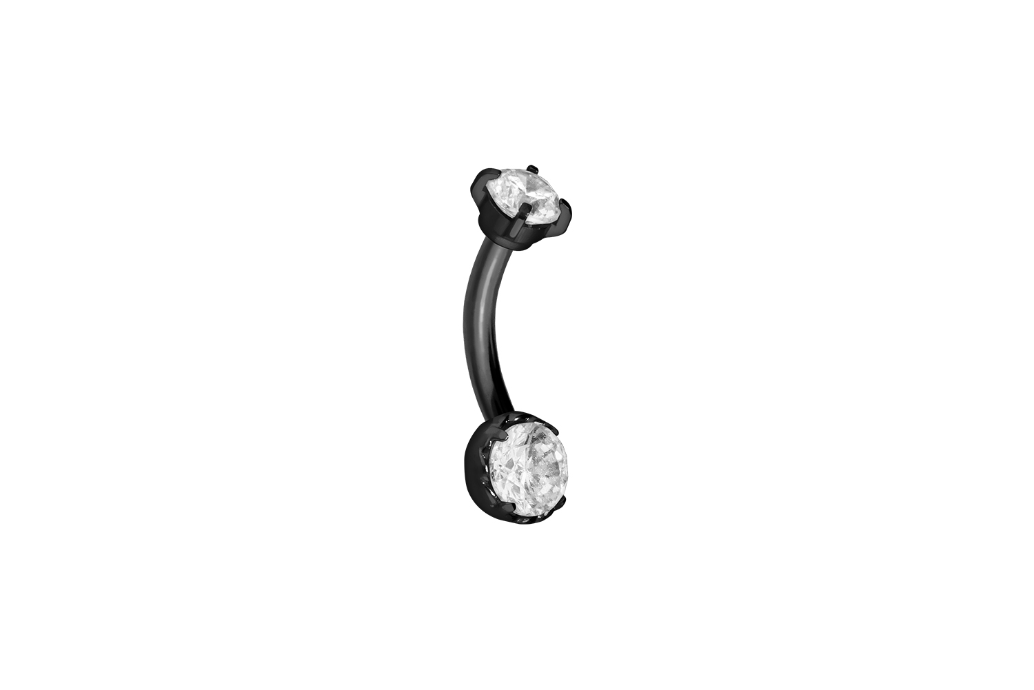 Titanium banana with push fit 2 SETTED CRYSTALS