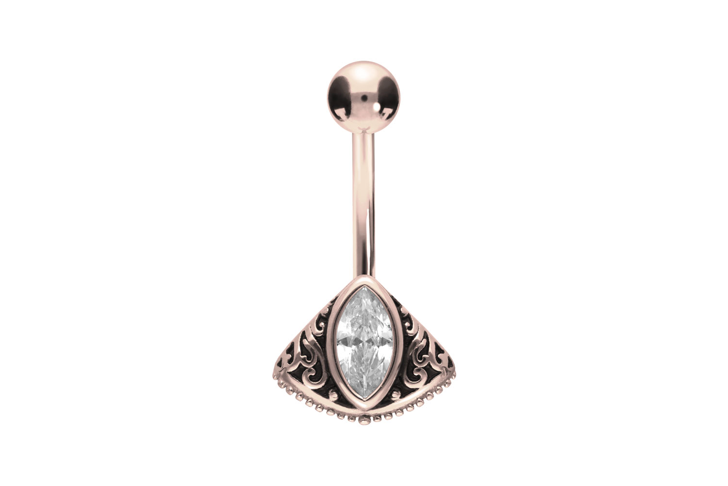 Surgical steel bananabell CRYSTAL DROP + FAN
