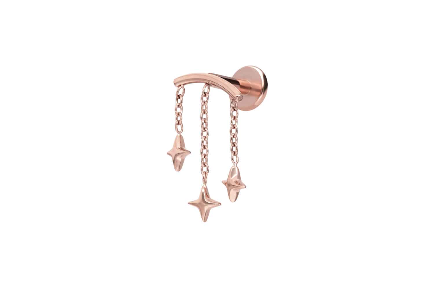 Titanium labret with internal thread ARCH + 3 STARS
