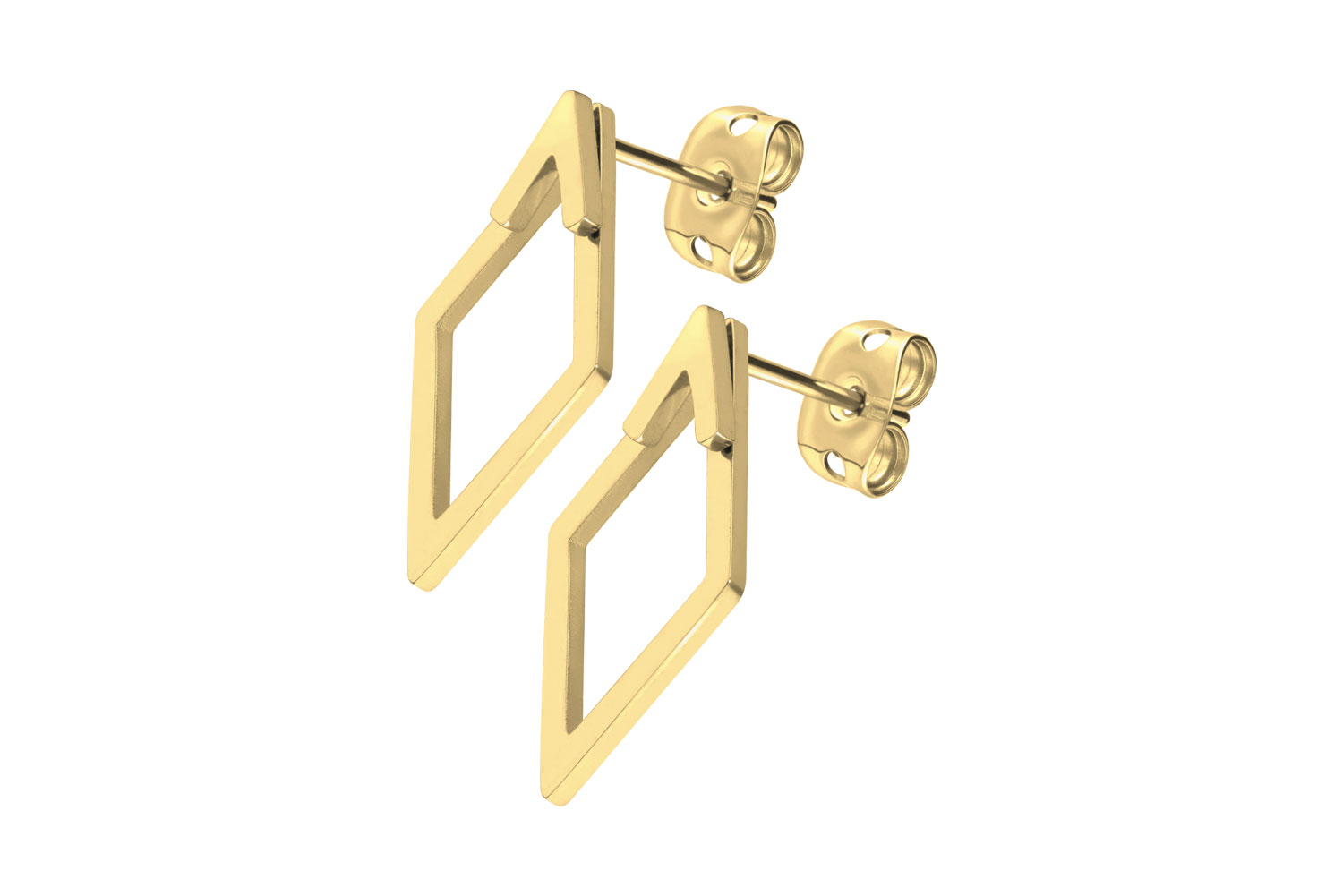 Titanium ear studs RHOMBUS