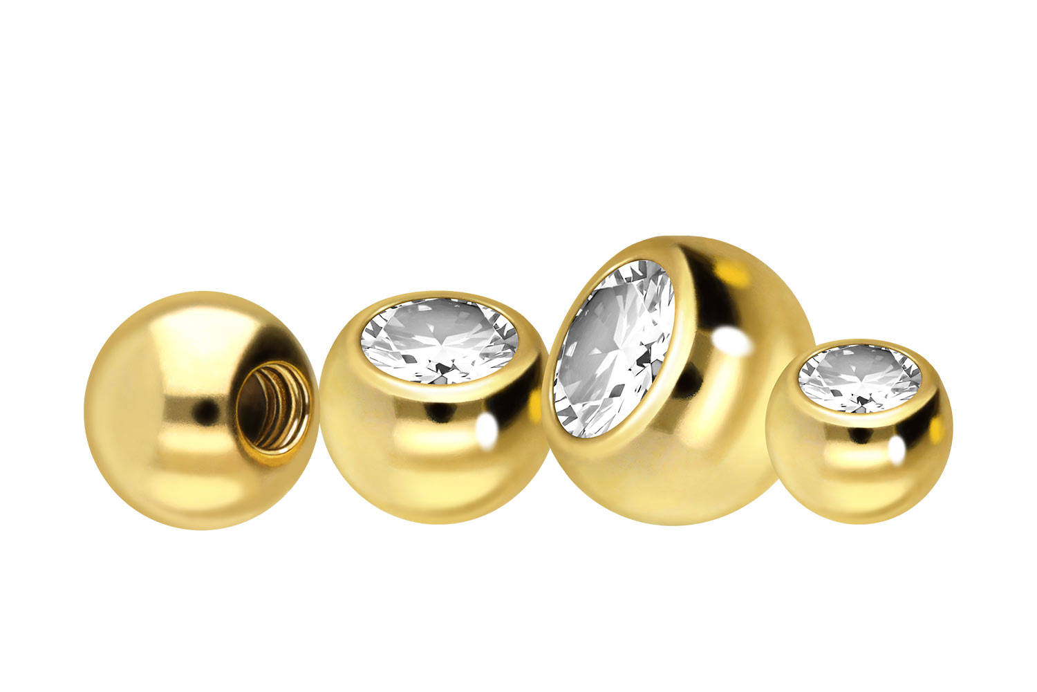 18 carat gold screw-in ball DIAMOND