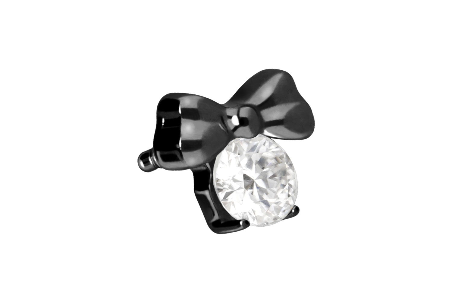 Titanium screw-in attachment with external thread RIBBON + CRYSTAL