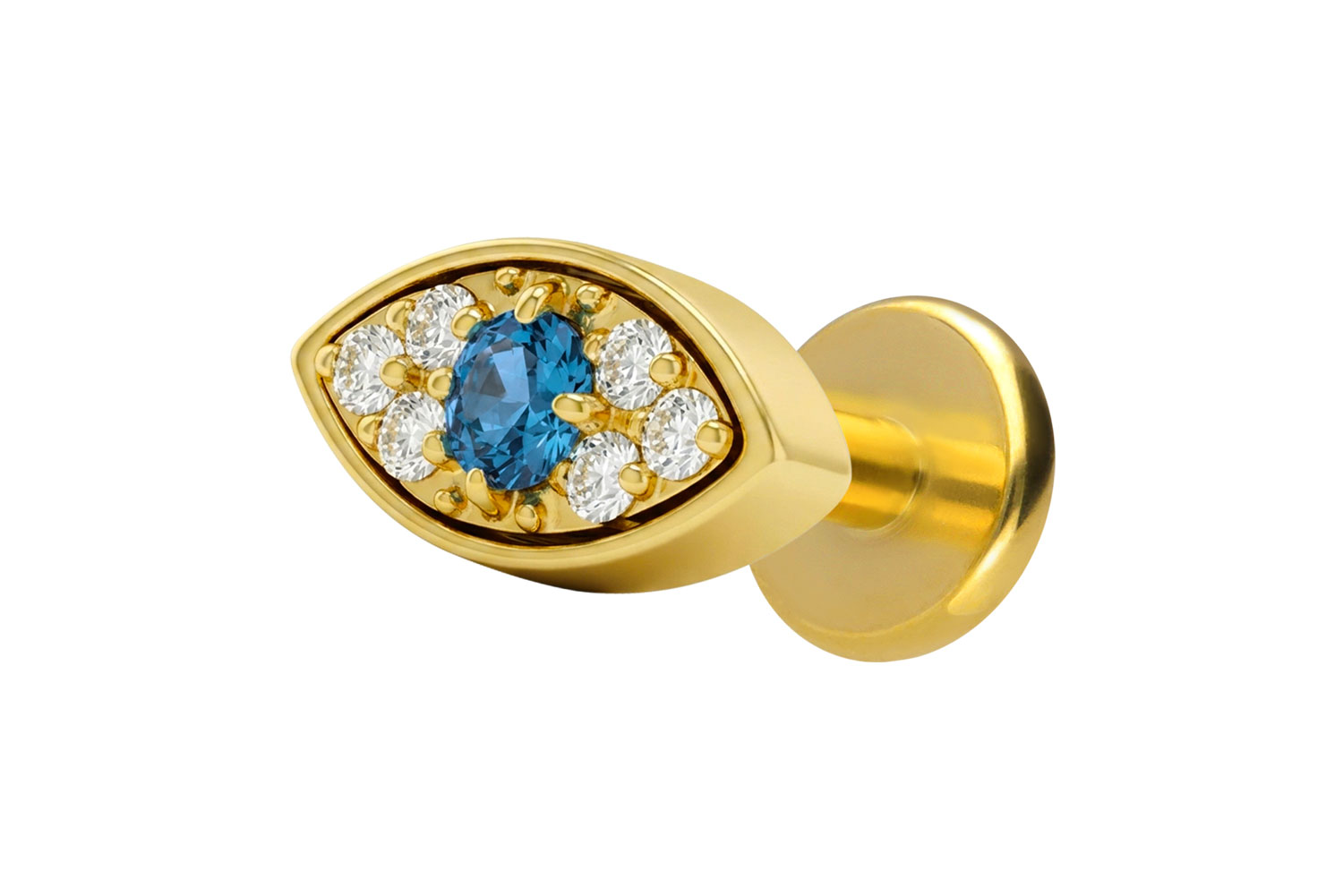 Titanium labret with internal thread CRYSTAL EYE