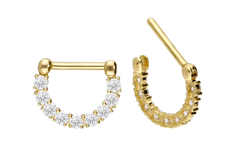 18 carat gold clicker 9 SET MOISSANITES