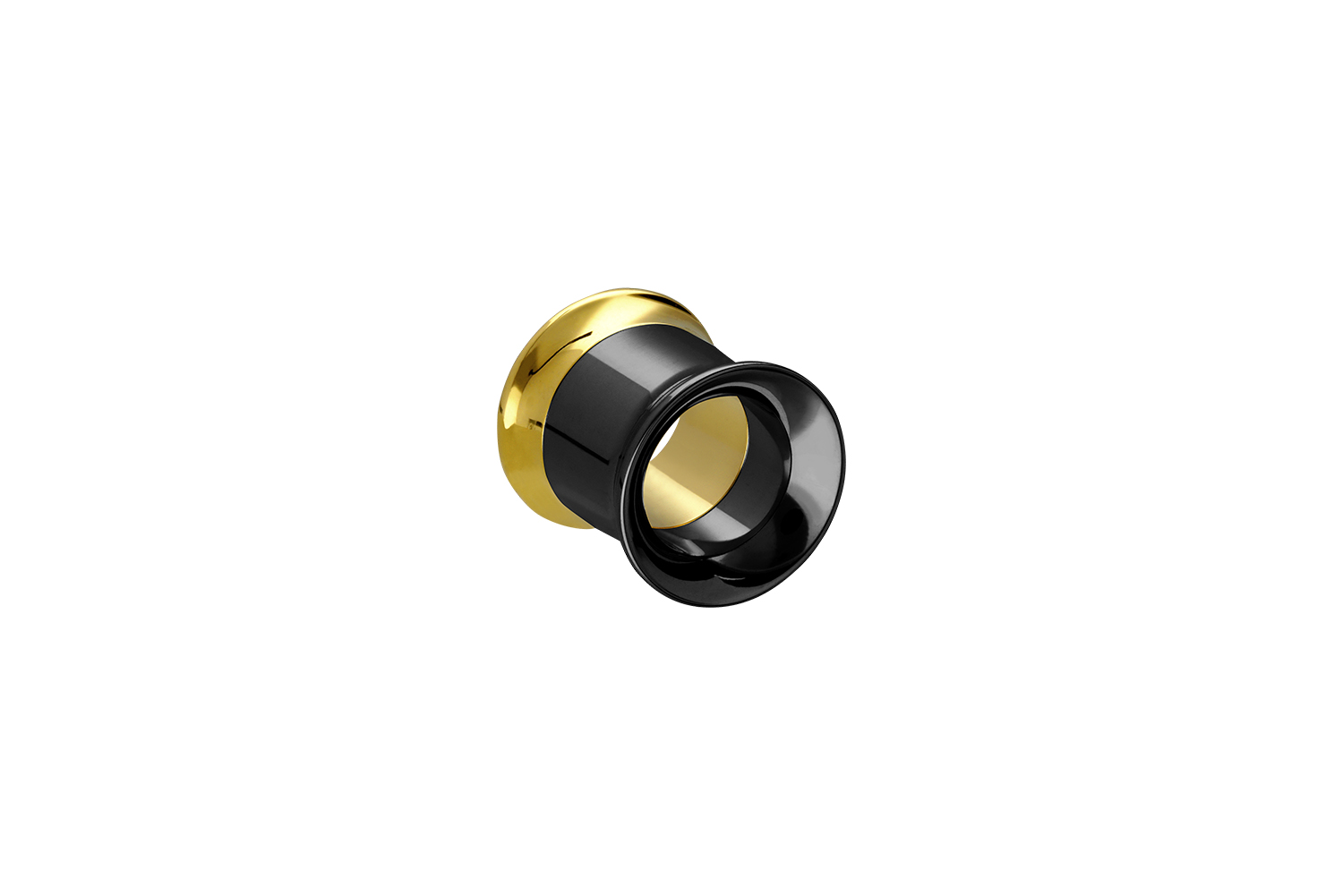 Surgical steel double flared tunnel black BICOLOR ++SALE++