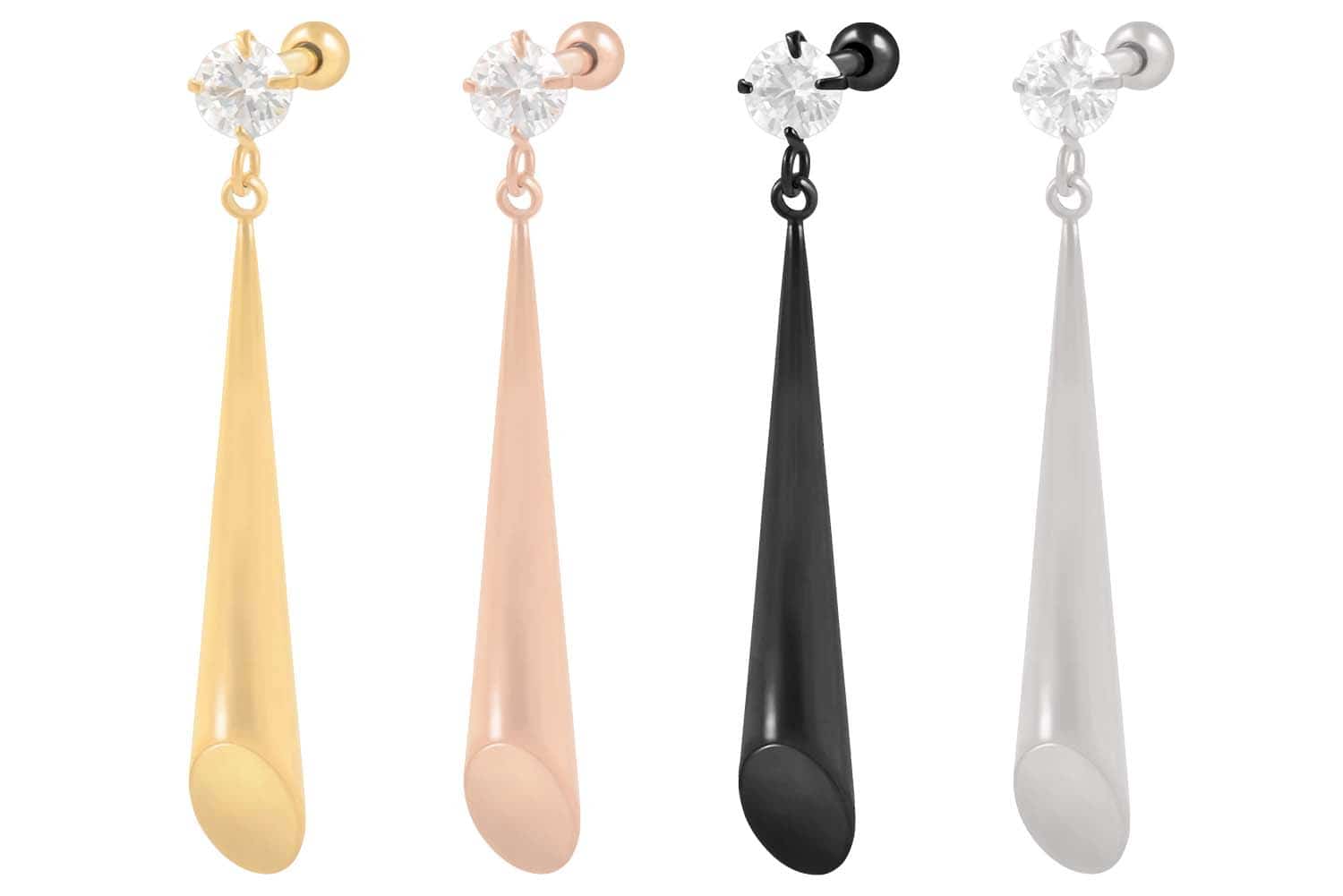 Chirurgenstahl Ohrpiercing KRISTALL + KEGEL ++SALE++