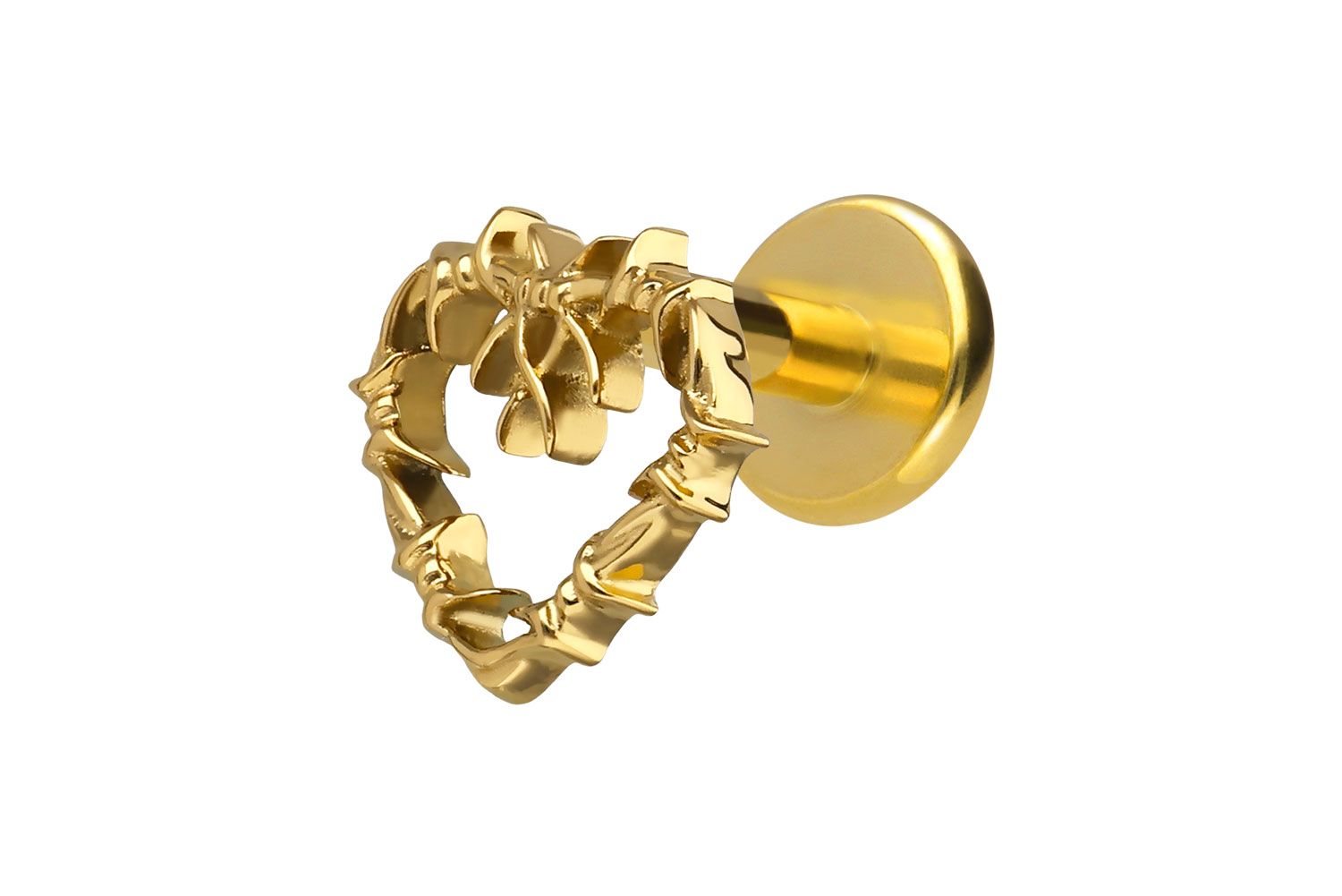 Titan Labret mit Innengewinde DORNENHERZ