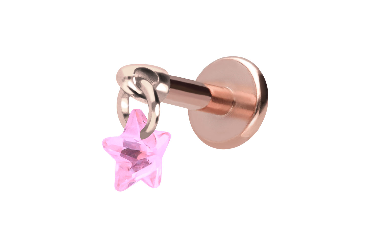 Titanium labret with internal thread CRYSTAL STAR