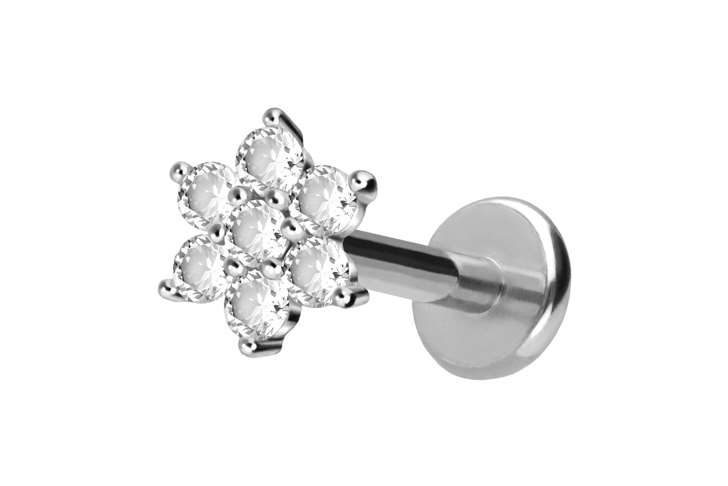 Titan Labret mit Push Fit KRISTALLBLUME