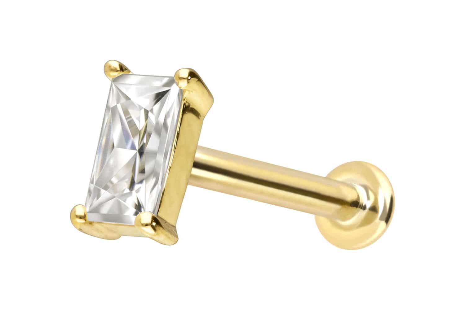 PIERCINGLINE Piercing Stecker 14 Karat Gold Labret mit Innengewinde - Bild 14 von 34