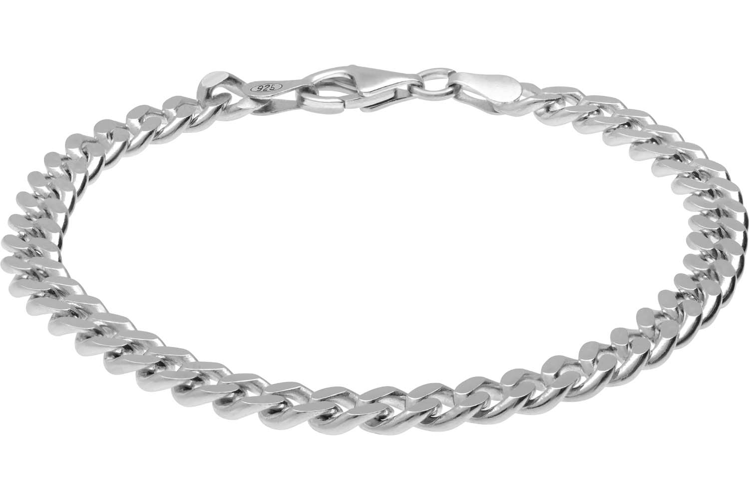 925 Silver curb bracelet rhodium-plated