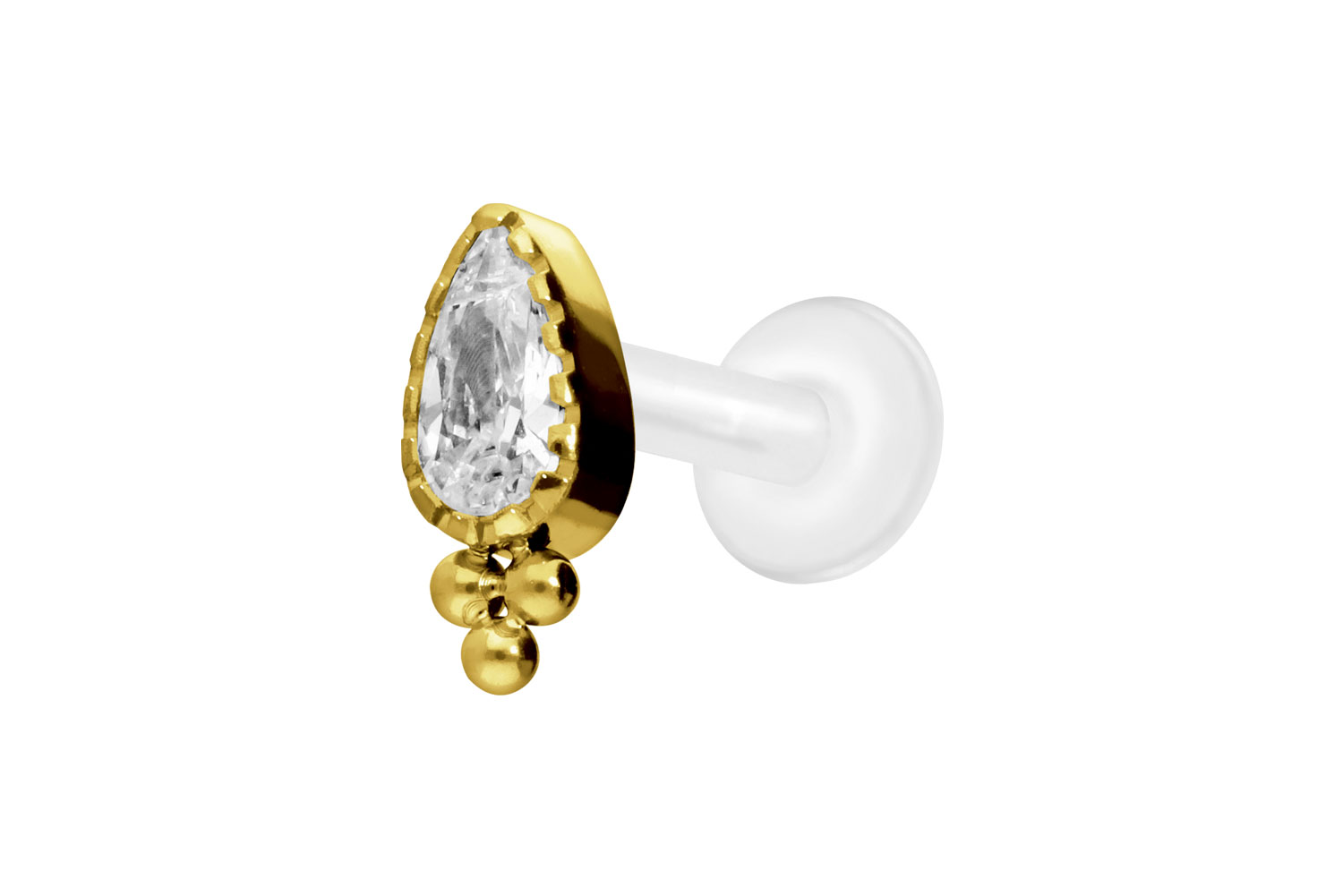 PIERCINGLINE Piercing Stecker PTFE Labret mit Innengewinde + Titan-Aufsatz - Bild 38 von 41