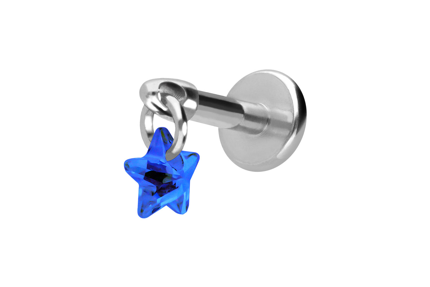 Titanium labret with internal thread CRYSTAL STAR