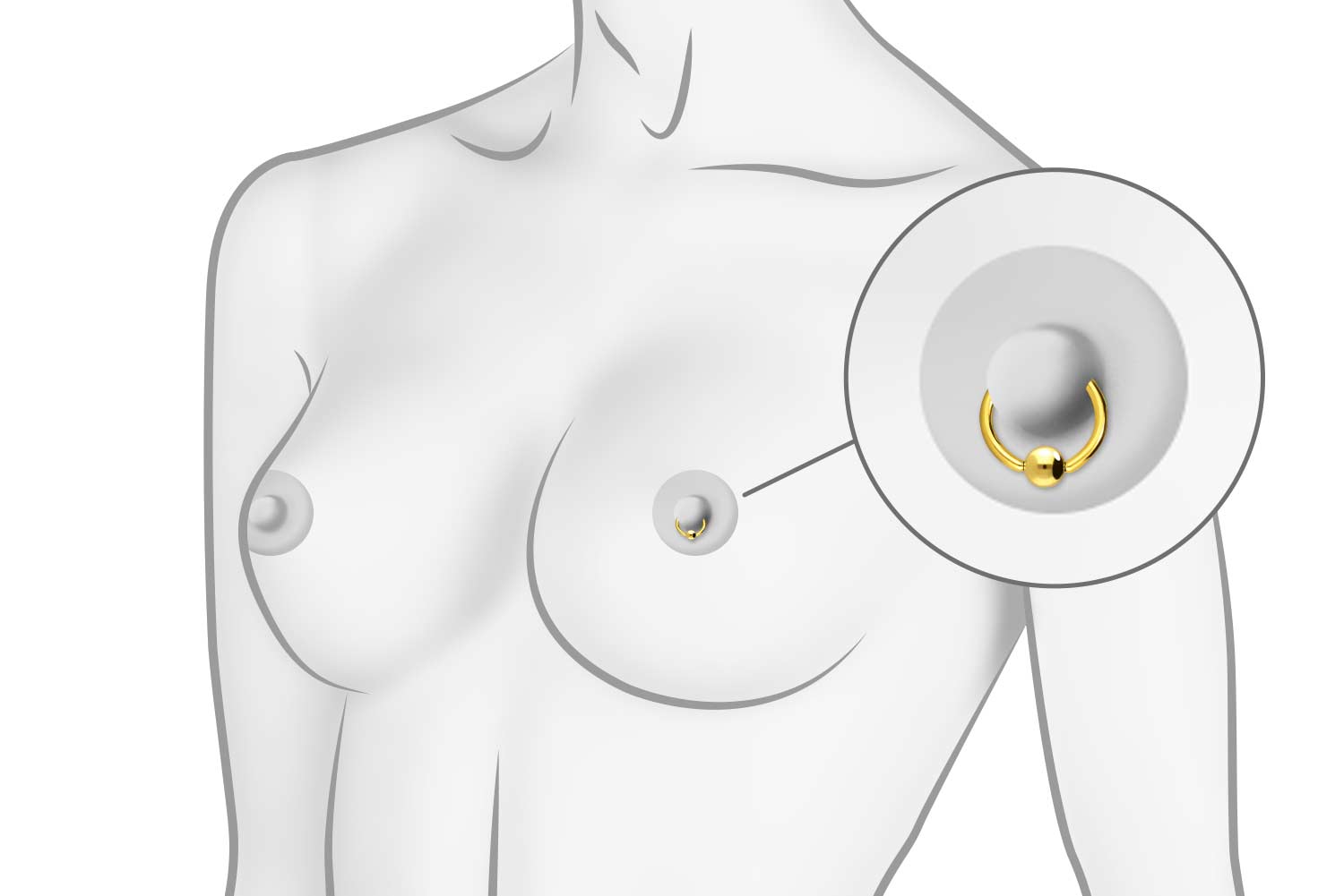 Chirurgenstahl Klemmkugelring D-FORM ++SALE++