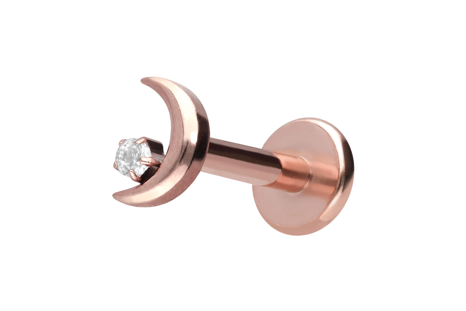 PIERCINGLINE Piercing Stecker Titan Labret mit Push Fit MOND + KRISTALL - Bild 20 von 52