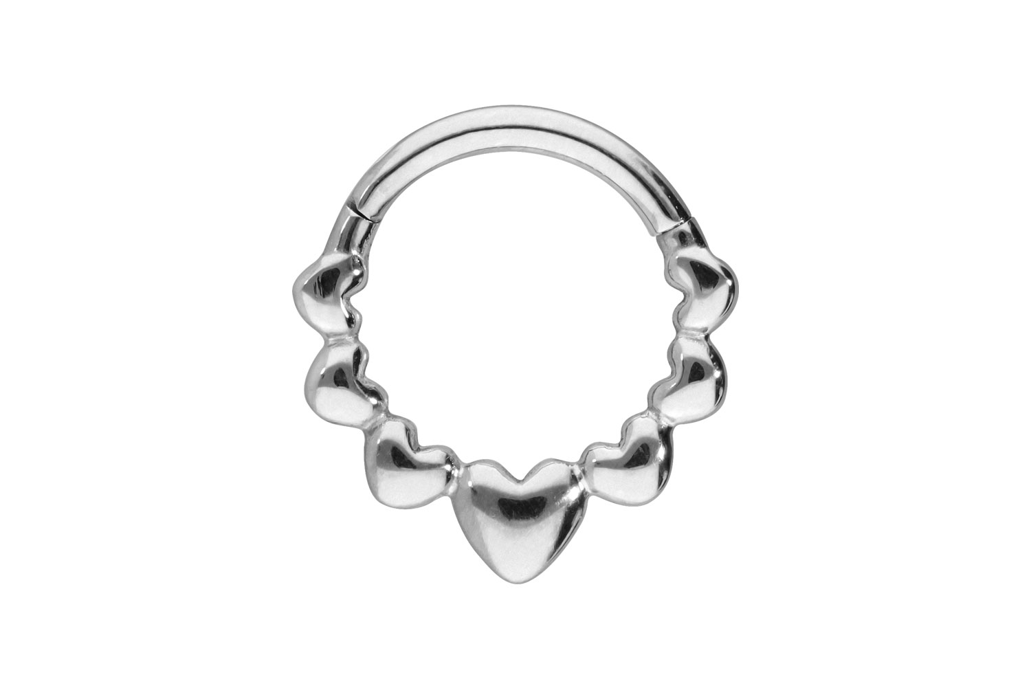 Titanium segment ring clicker HEARTS