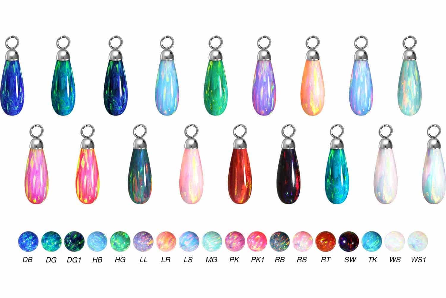 Synthetischer Opal Anhänger für Clicker TROPFEN