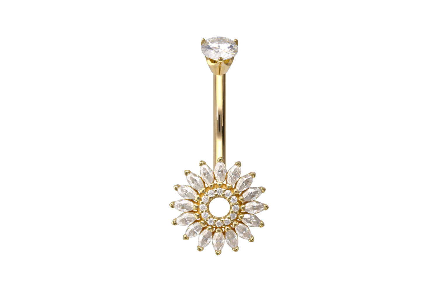 14/18 Karat Gold Bananabell MOISSANIT-BLUME