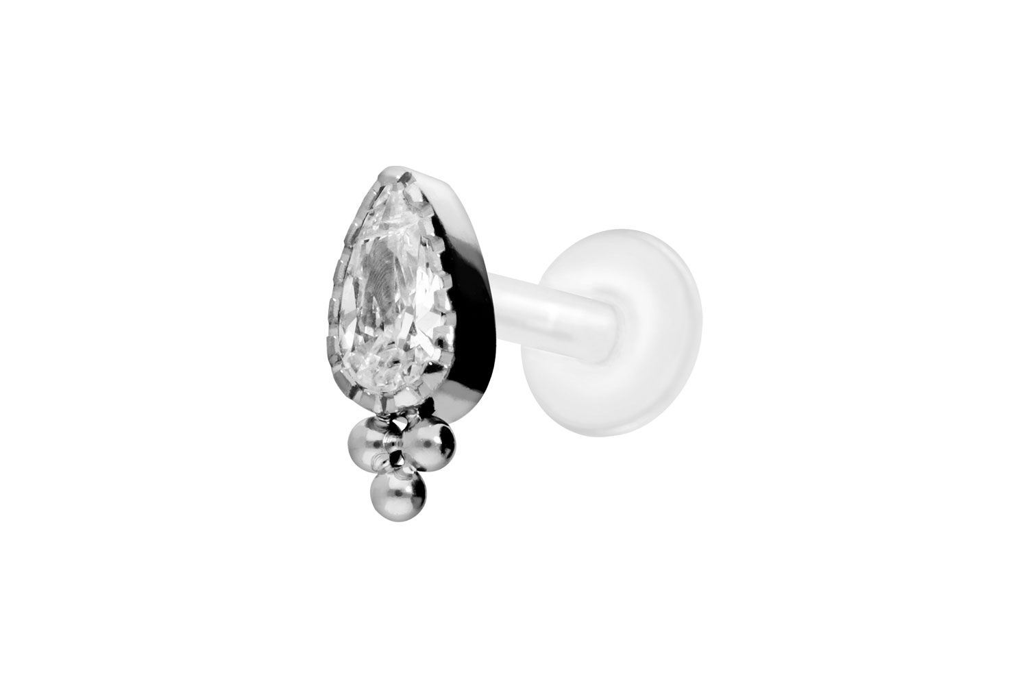 PIERCINGLINE Piercing Stecker PTFE Labret mit Innengewinde + Titan-Aufsatz - Bild 2 von 41