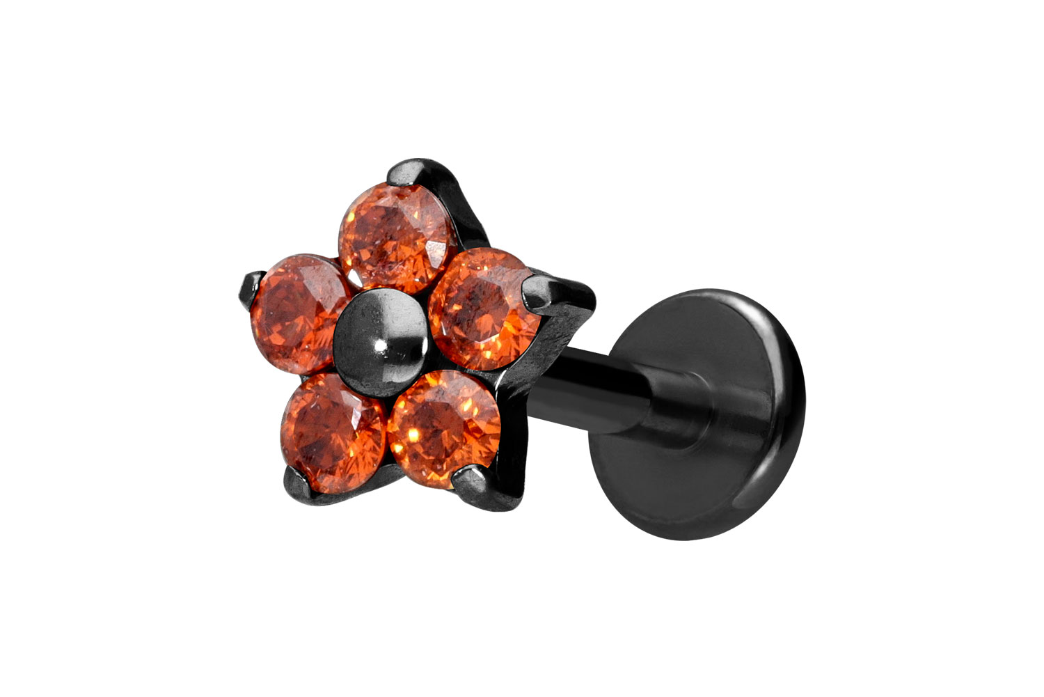 Titan Labret mit Innengewinde KRISTALLBLUME