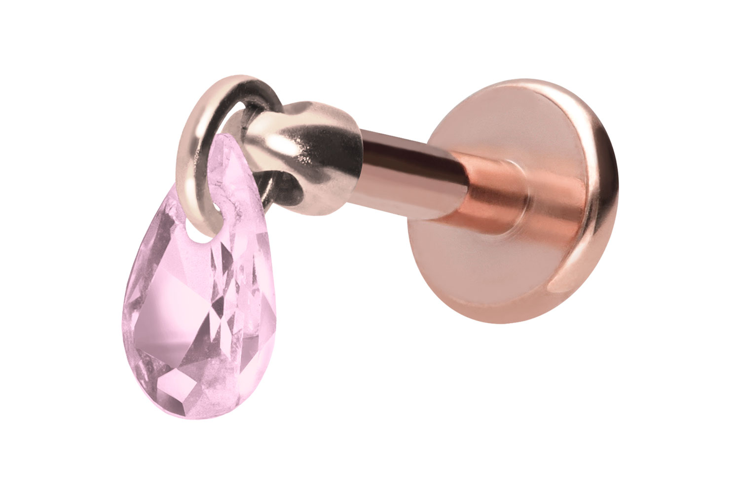 Titanium labret with internal thread CRYSTAL DROP