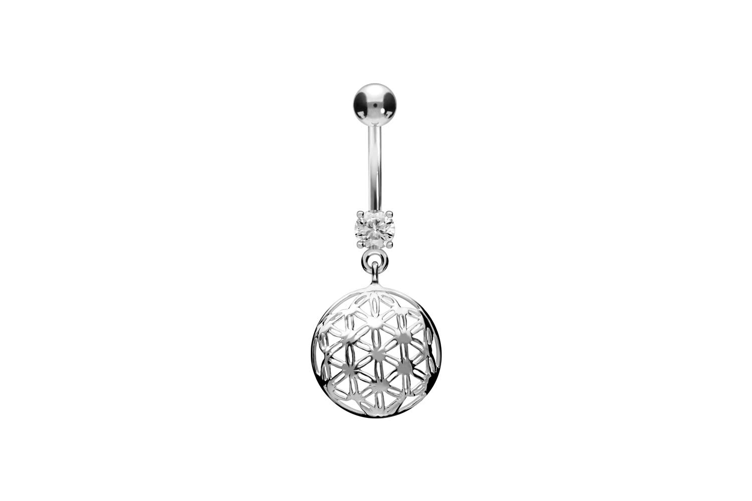 Titan Bananabell mit 925er Silber-Design BLUME DES LEBENS