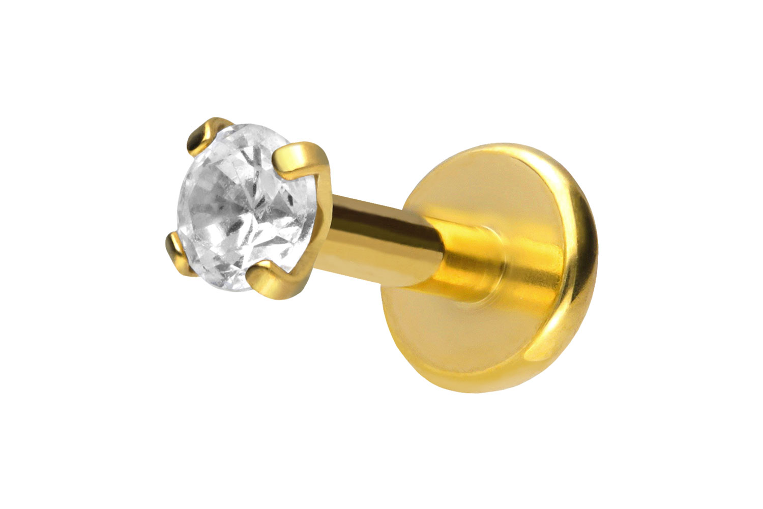 Titan Labret mit Push Fit EINGEFASSTER KRISTALL