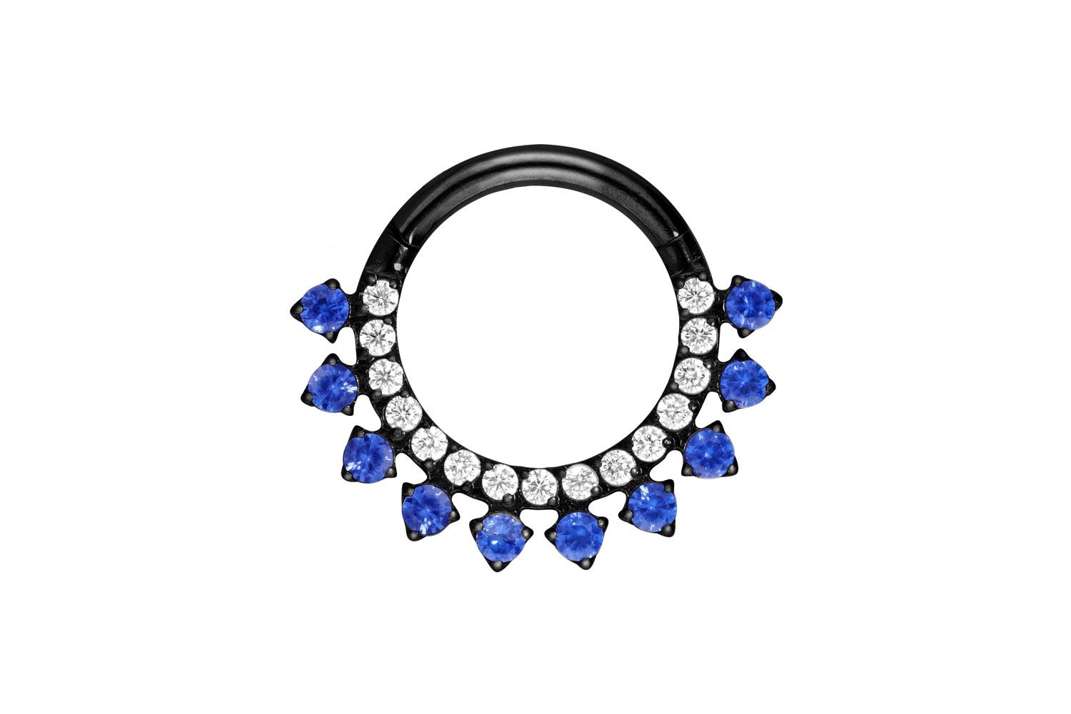 Titanium segment ring clicker SETTED CRYSTALS
