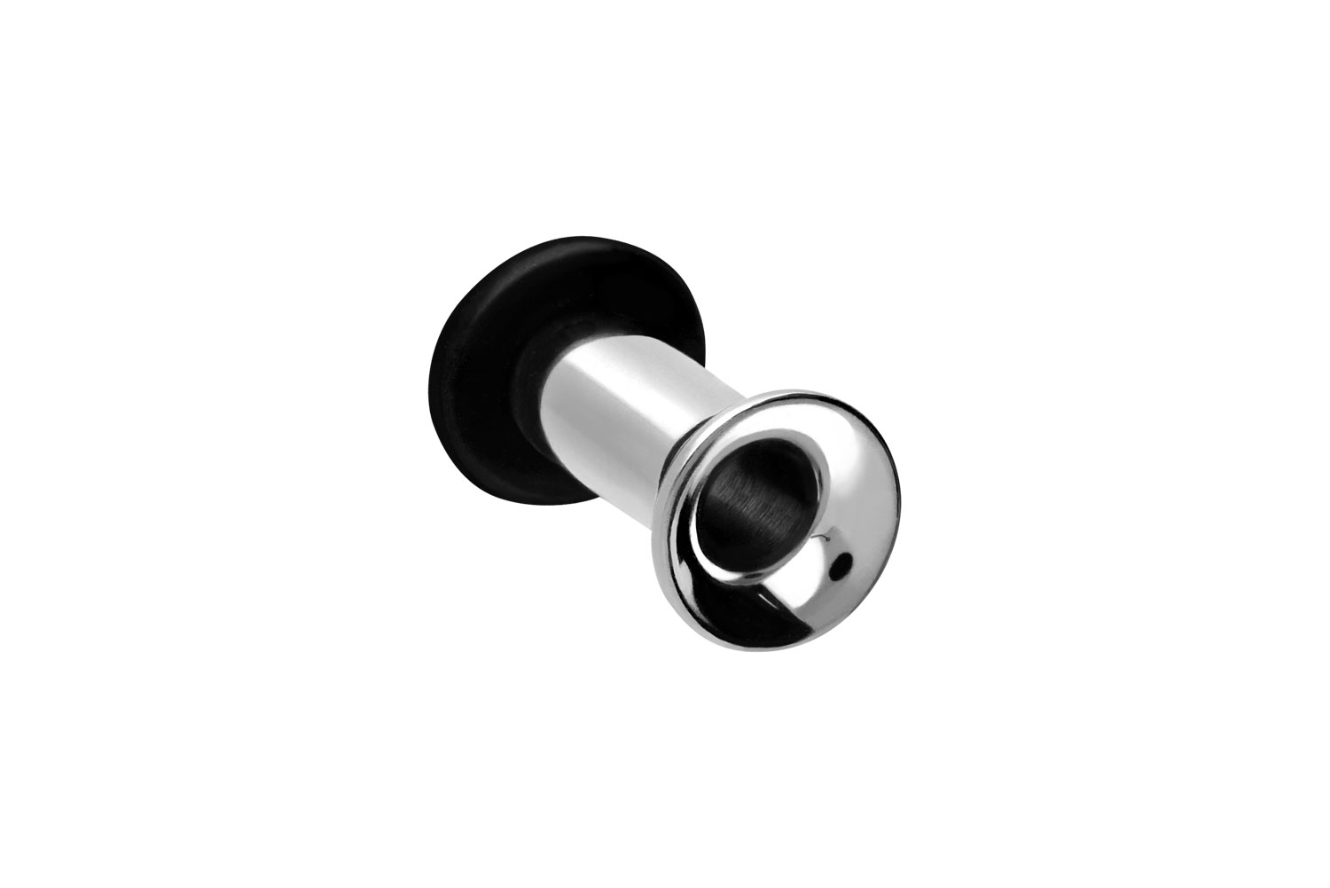 Surgical steel single flared tunnel with RUBBER RING ++SALE++