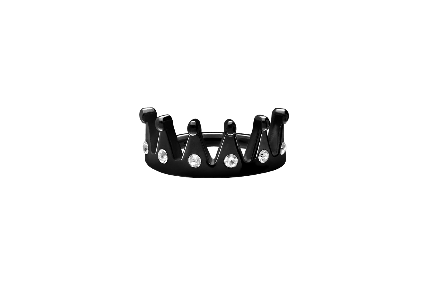 Surgical steel segment ring clicker CROWN + CRYSTALS ++SALE++