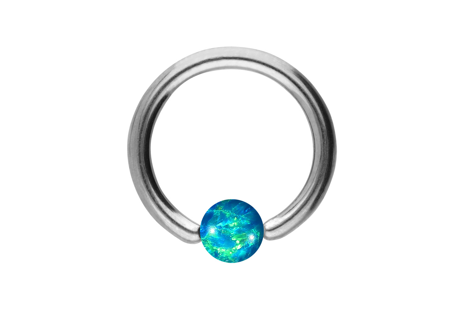 Surgical steel ball closure ring SYNTHETIC OPAL