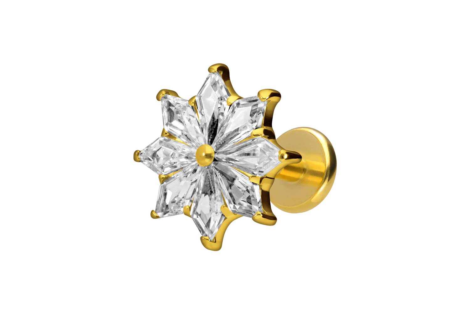 Titan Labret mit Innengewinde KRISTALLSTERN