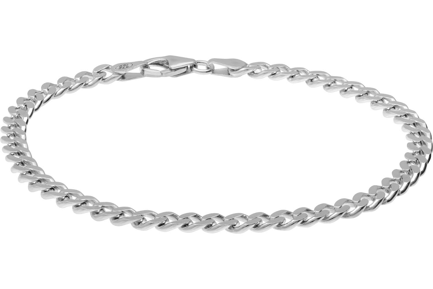 925 Silver curb bracelet rhodium-plated