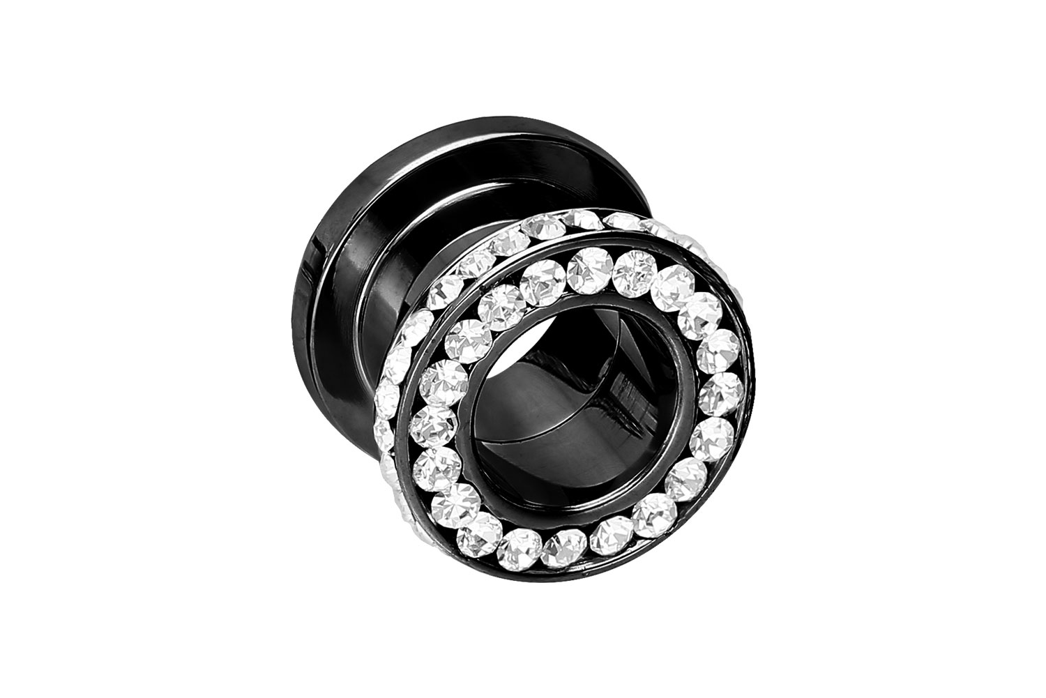 Chirurgenstahl Tunnel DOPPEL-KRISTALLRAND ++SALE++