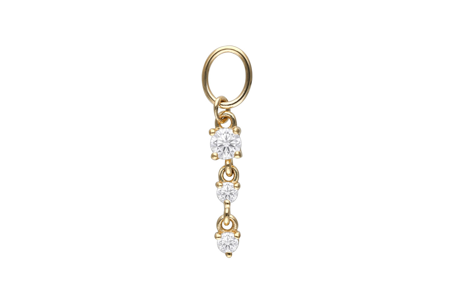 18 carat gold pendant for clickers 3 SETTED MOISSANITES