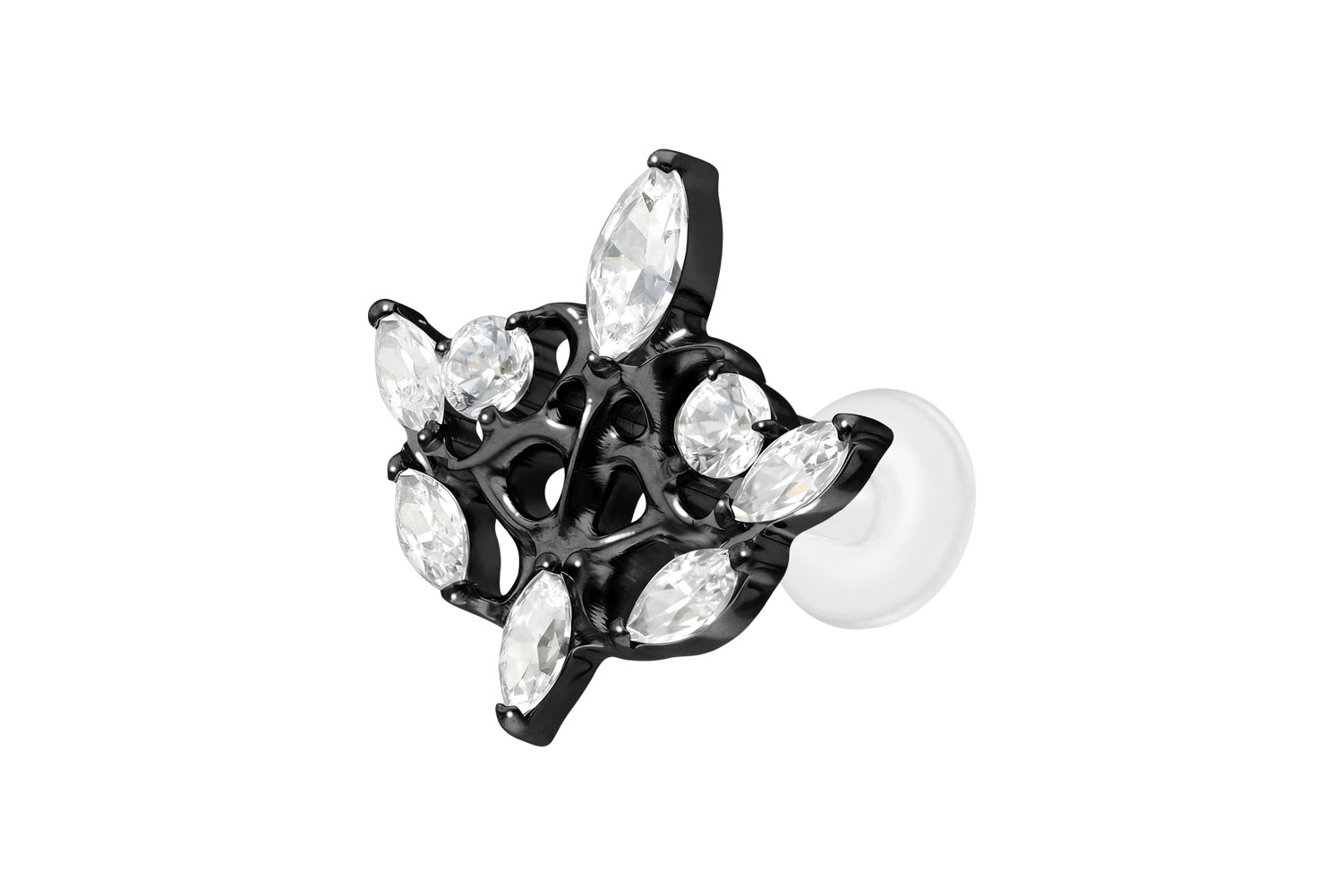 PTFE labret with internal thread + titanium attachment GOTHIC DESIGN