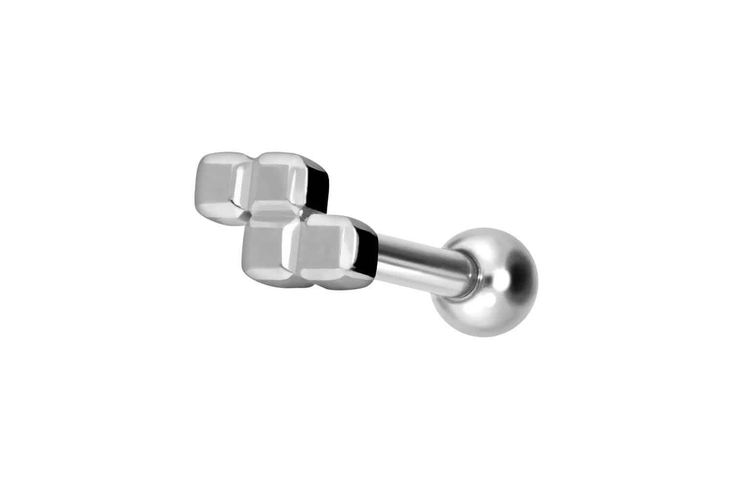 Titanium ear piercing with internal thread Z-FORM