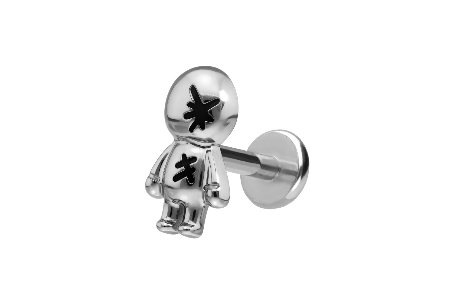 Titanium labret with push fit DOLL