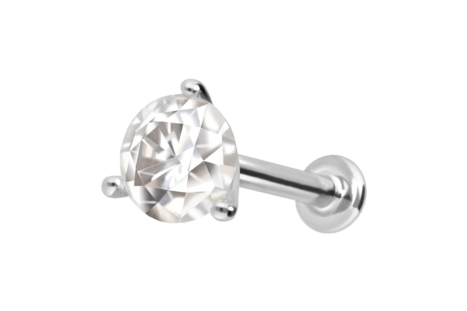 14 carat gold labret with push fit MOISSANITE 14 carat gold labret with push fit MOISSANITE