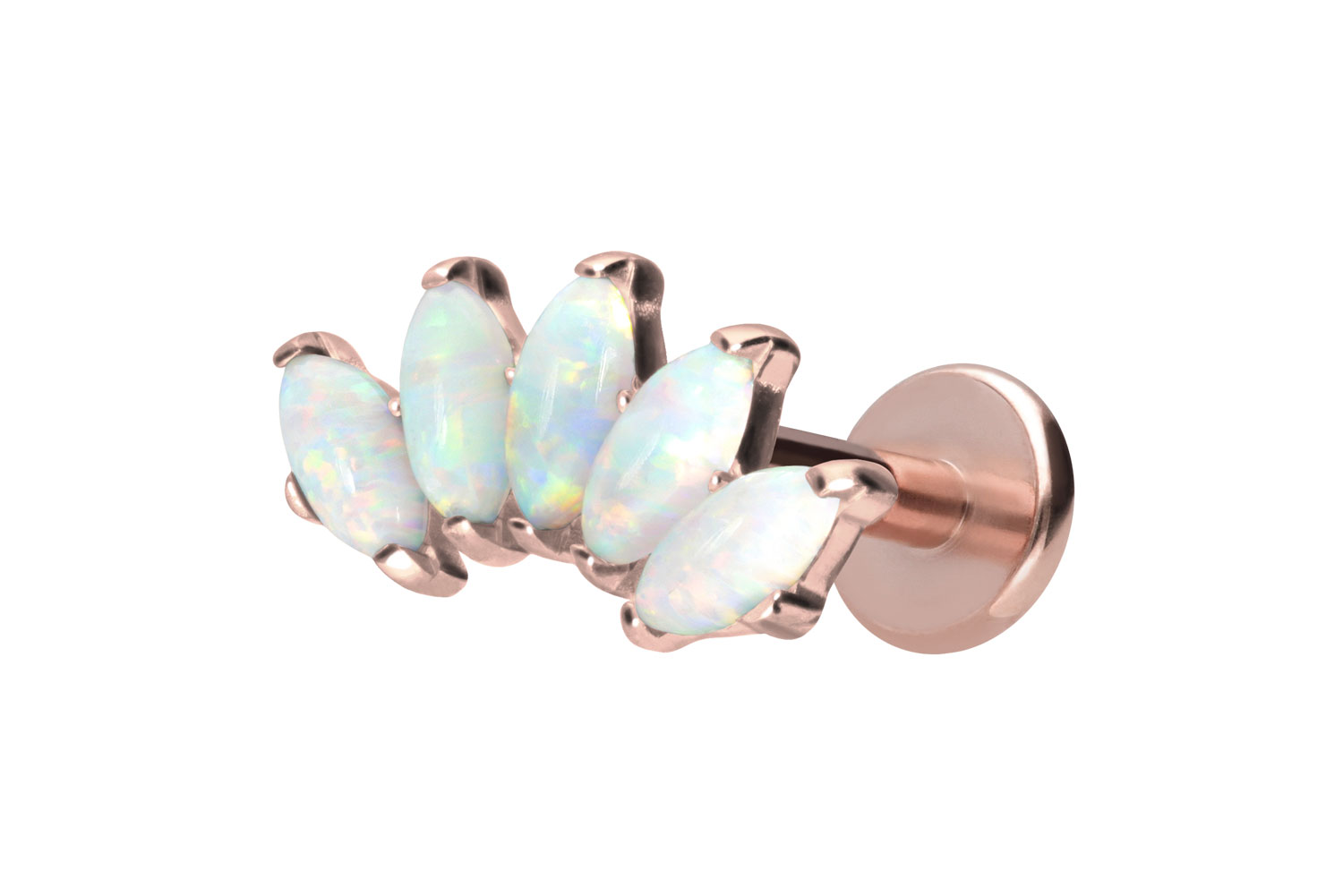 Titanium labret with internal thread ARCH + SYNTHETIC OPALS