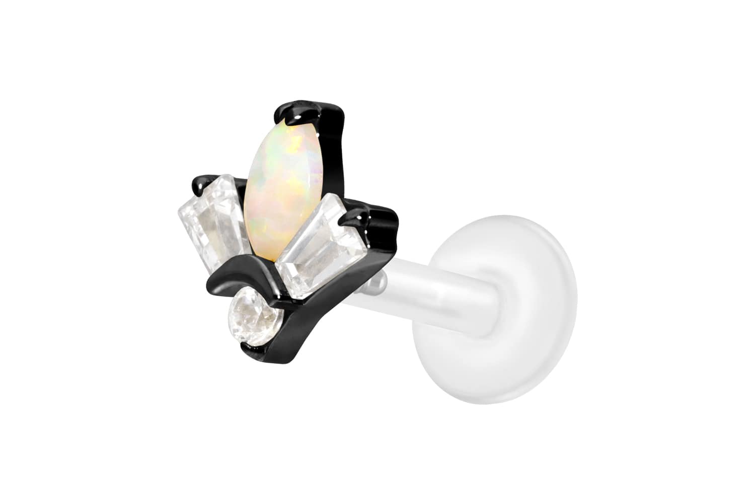 PTFE labret with internal thread + titanium attachment LOTUS BLOSSOM