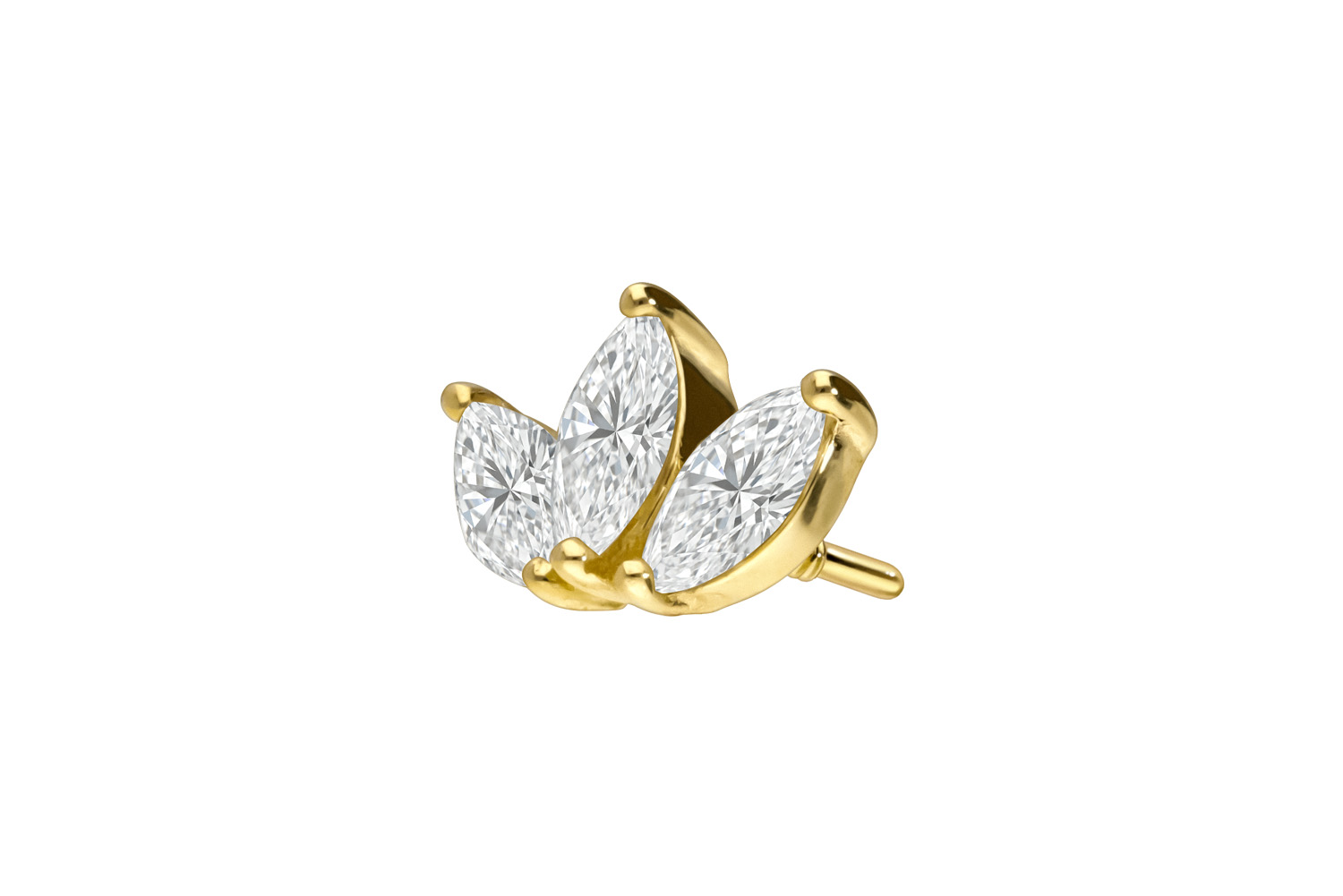 18 Karat Gold Schraubaufsatz mit Außengewinde DIAMANT-LOTUSBLÜTE