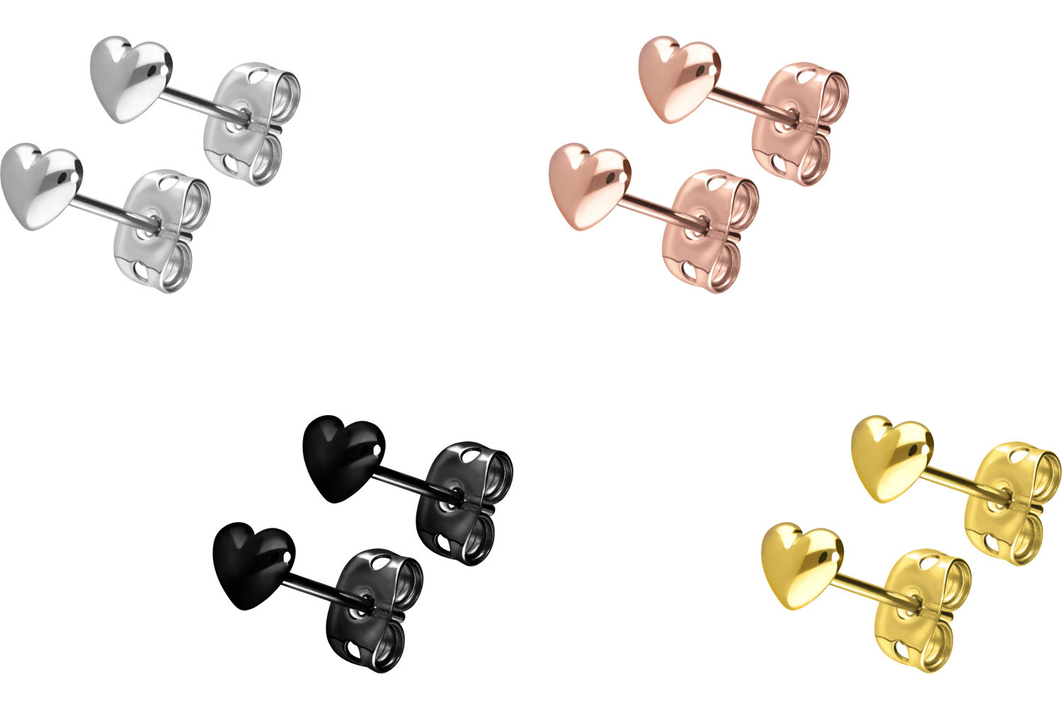 Titanium ear studs HEART